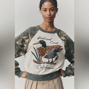 Anthropologie The Niki Bubble Sweatshirt by Pilcro